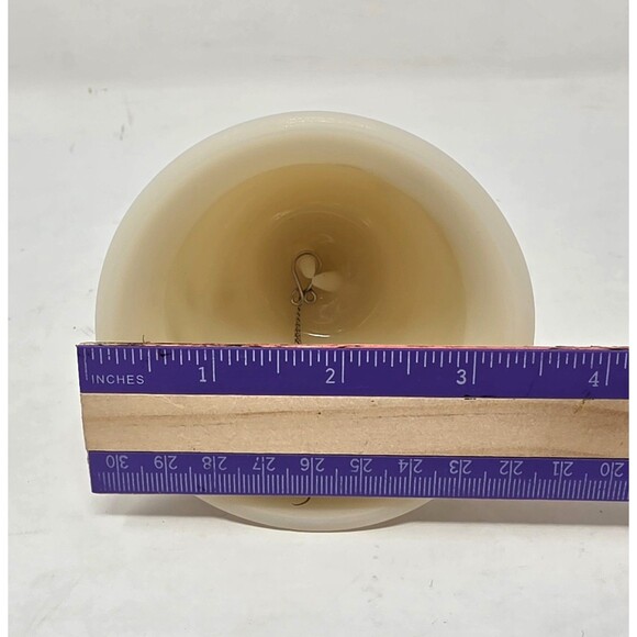 Vintage Fenton Art Glass Hand Painted Wild Flowers On Cameo Satin Bell Lisa G - Picture 9 of 9